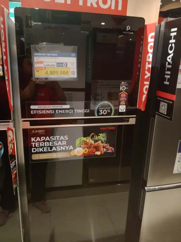 Polytron Refrigerator 2 Door 60L Black