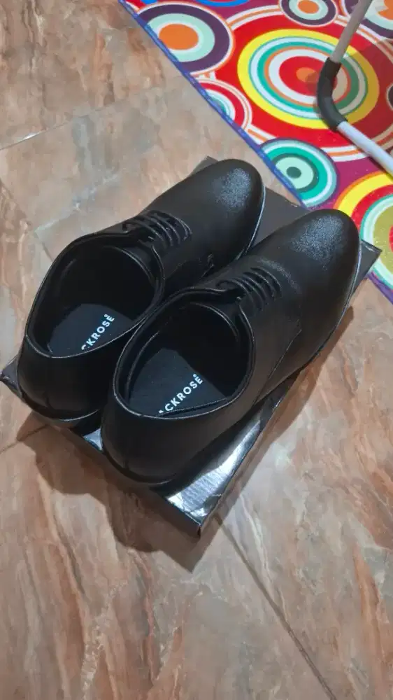 Sepatu Pantofel Pria BLACKROSE Classic Derby Hitam - Ukuran 44