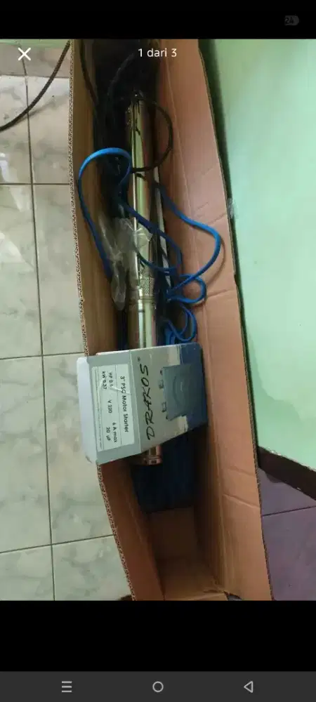 Drakos Submersible Pump 3 Inch 1/2 HP – Pompa Air Satelit Celup+Kabel