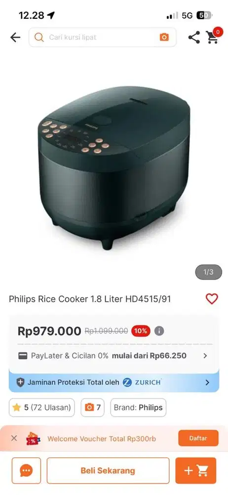PHILIPS RICE COOKER HD 4515/91 1.8 LTR