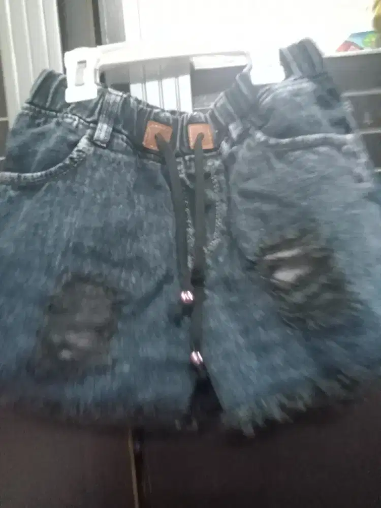 Hotpant hitam biru tali