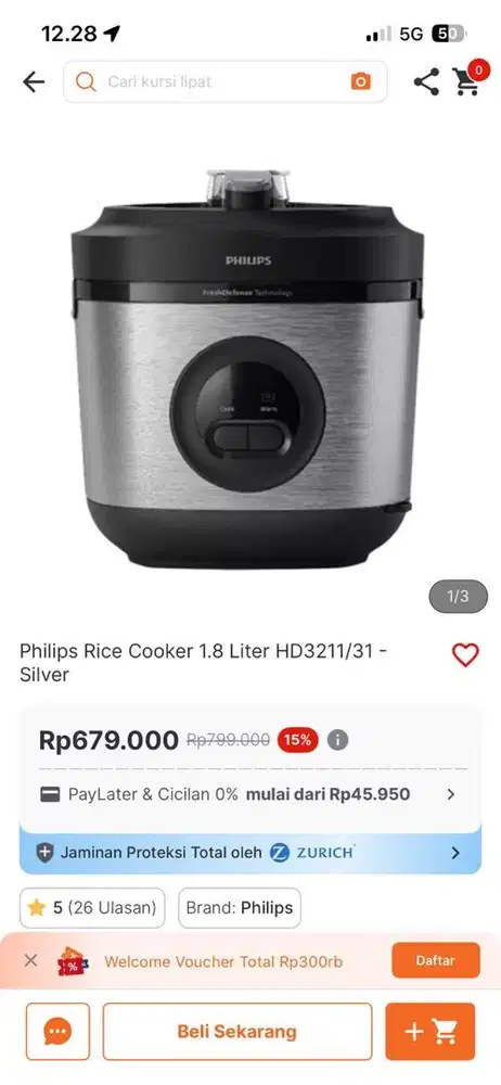 PHILIPS RICE COOKER HD3211/32 1.8 LTR