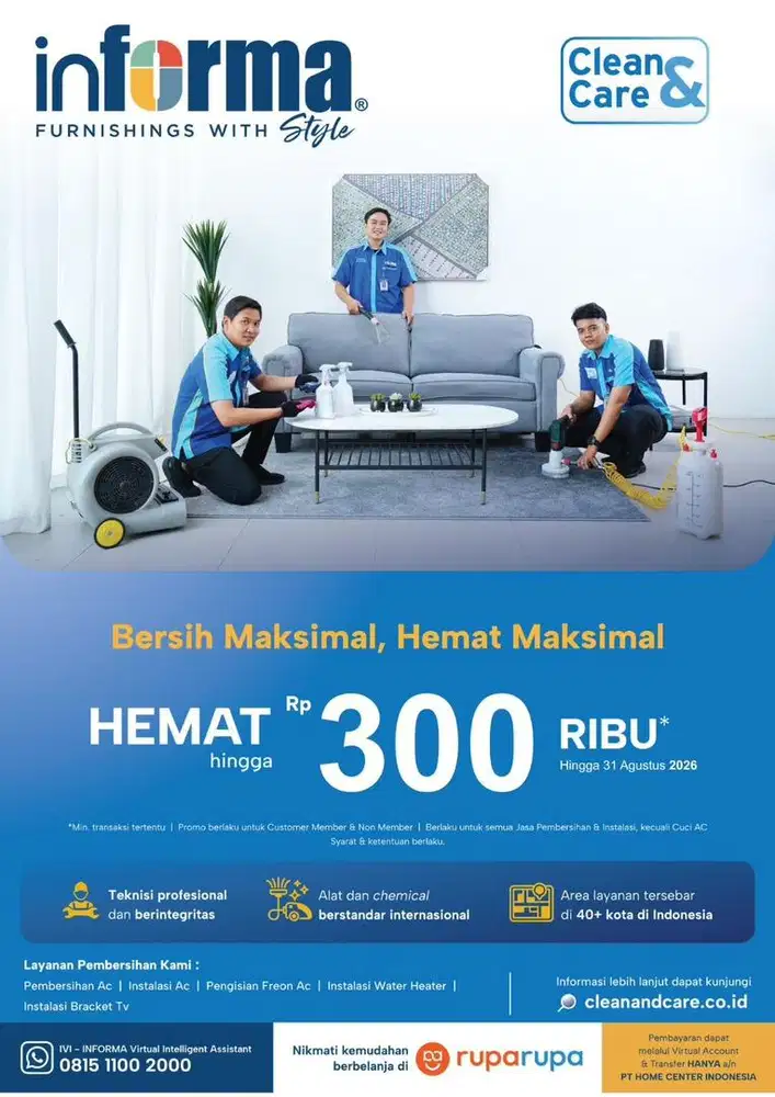 Promo Jasa pembersihan Ac,Sofa,kasur dll