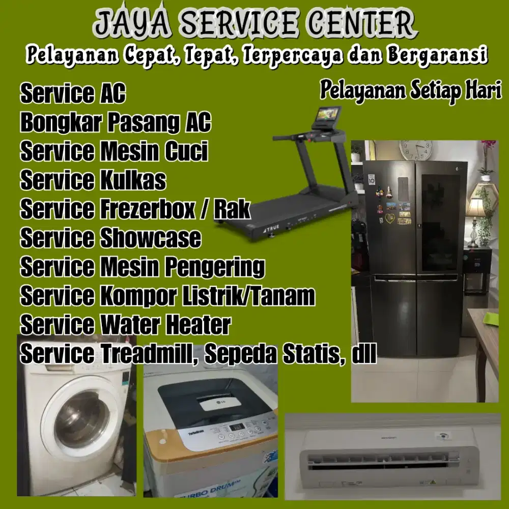 Service Mesin Cuci Kulkas Frezer Bongkar Pasang AC Servis AC Treadmill
