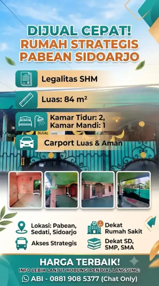 DIJUAL CEPAT RUMAH  *BU* 84M²