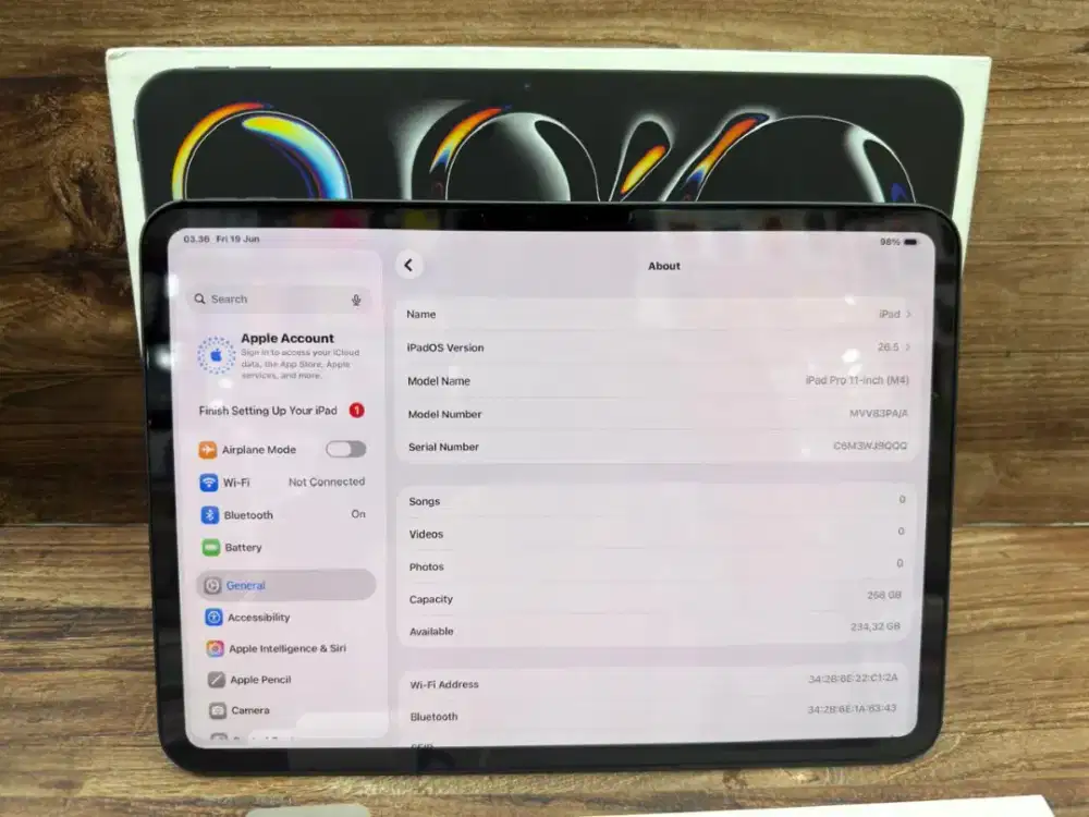 Ipad Pro M4 2024 11 inch Wifi 256GB Black Ex Ibox Normal Bisa COD