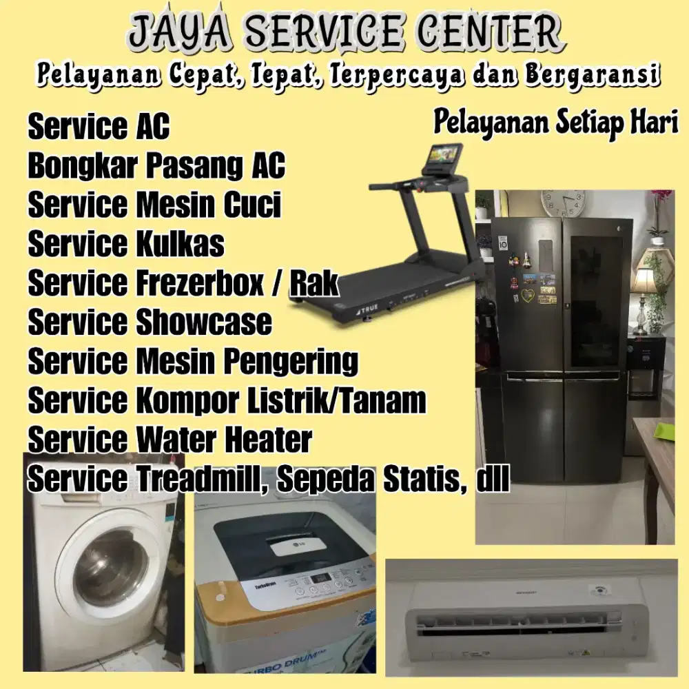 Service AC Bongkar Pasang AC Kulkas Mesin Cuci Treadmill Kursi Pijat