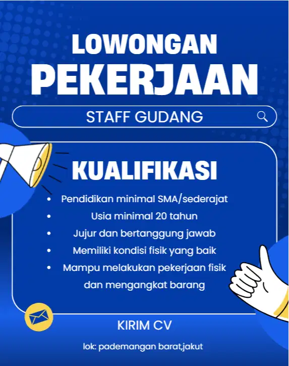 lowongan kerja staff gudang  cowok