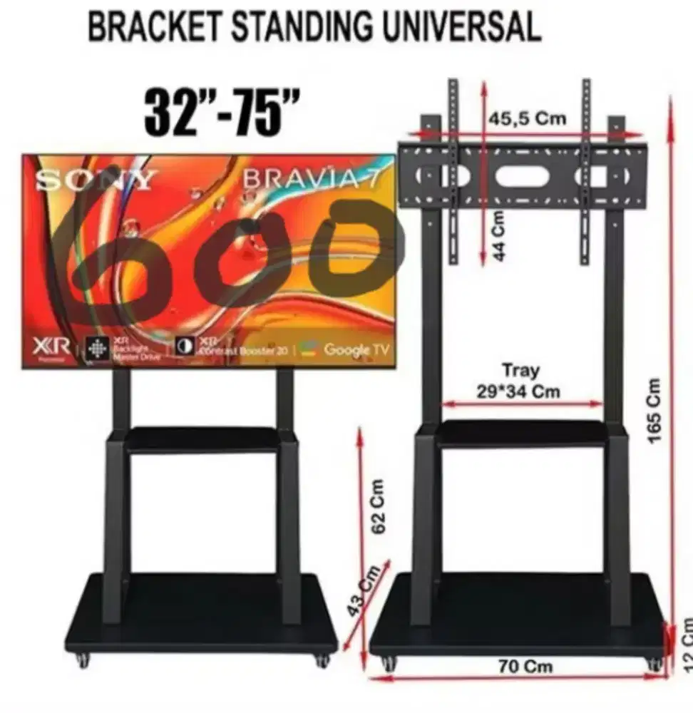 Plus pasang plus kirim bracket standing 32-65inc Braket breket led tv