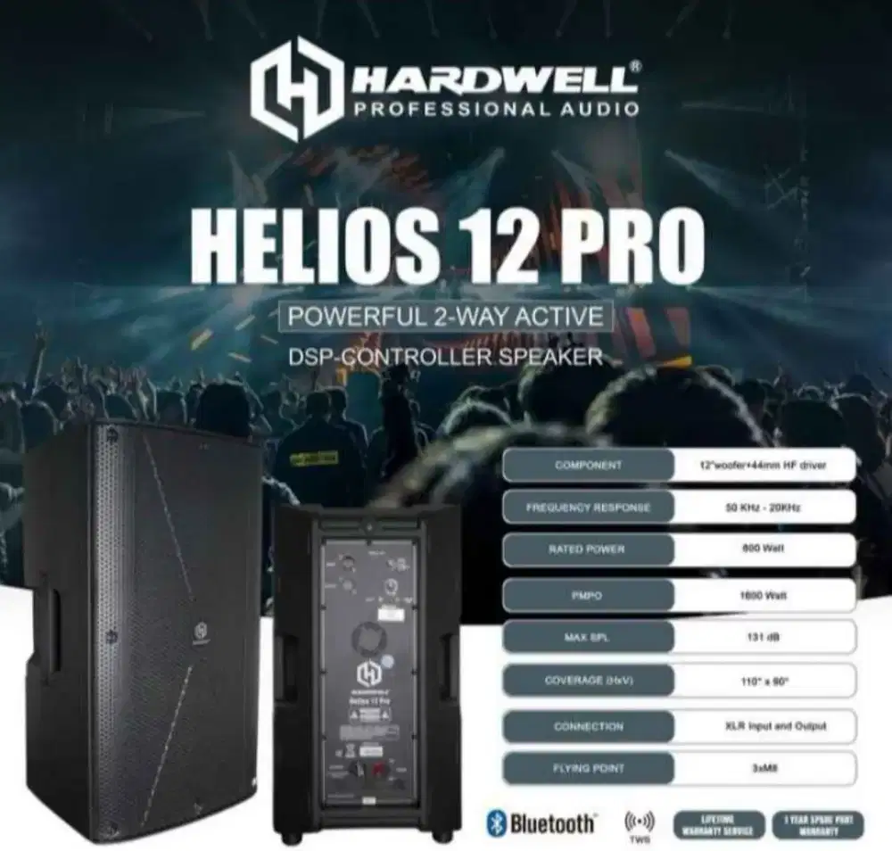 Speaker aktif 12 inch hardwell Helios 12pro professional 800Watt