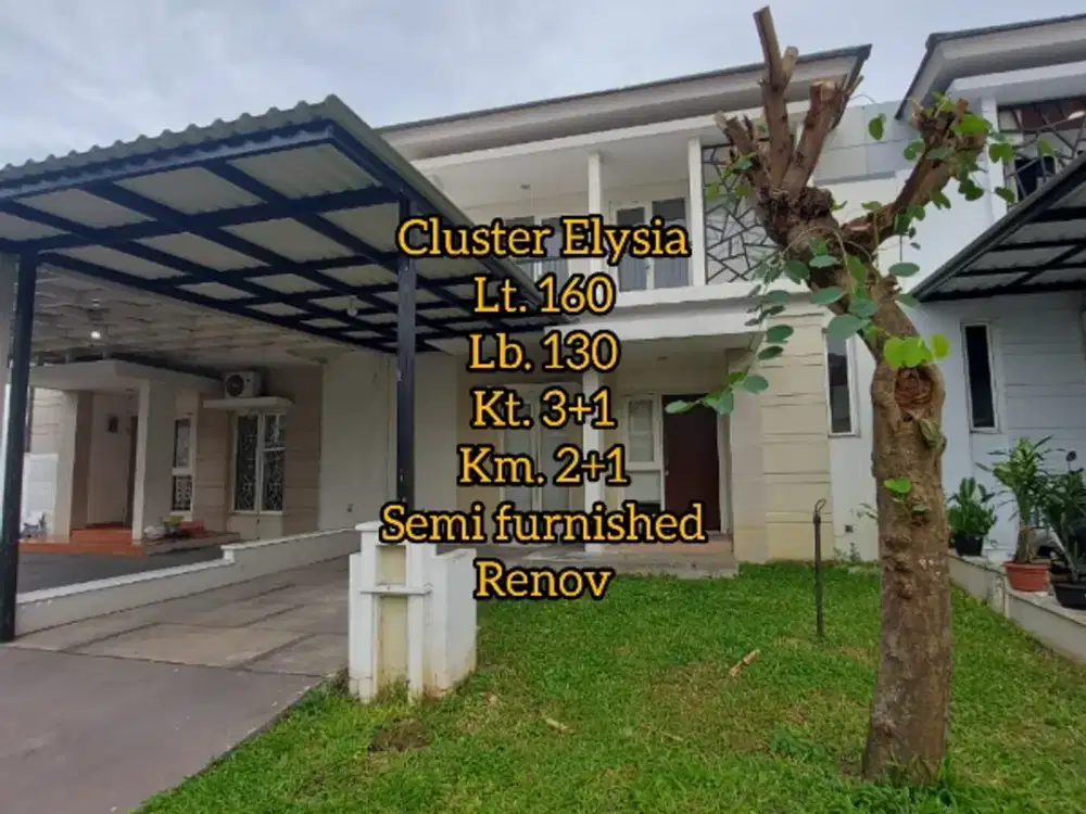 Rumah Renov Cluster Elysia Lt. 160/130 Suvarna Lavon Cikupa Tangerang