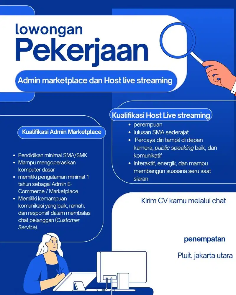 DIBUTUHKAN SEGERA ADMIN&HOST LIVE
