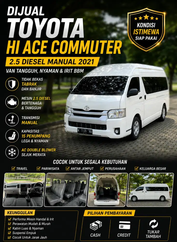 Toyota Hiace Hi Ace Commuter 2.5 Diesel Manual 2021