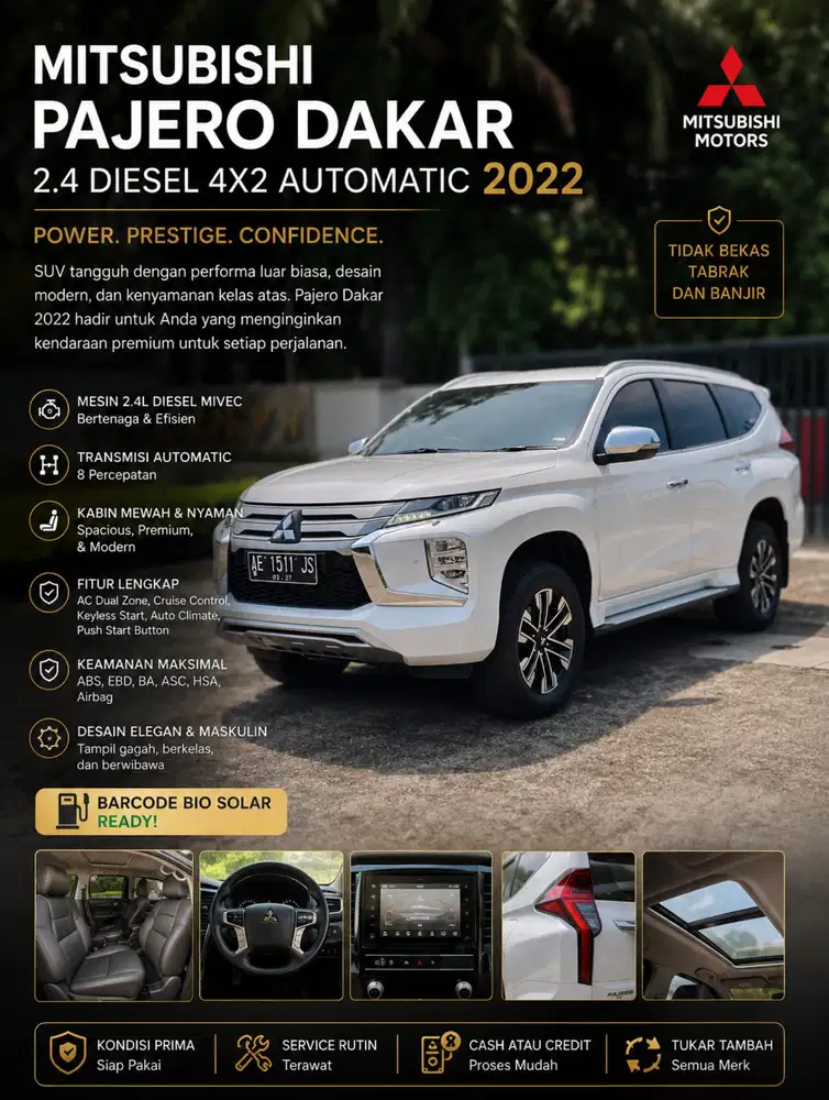 [KM 30 RB an!] Mitsubishi Pajero 2.4 Dakar 4x2 Diesel Automatic 2022