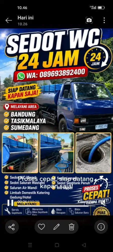 sedot WC tersumbat