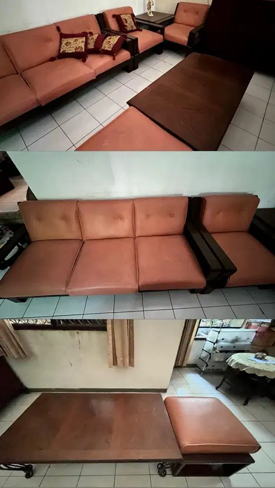 DIJUAL SET KURSI TAMU JATI SOLID