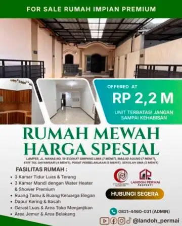 DIJUAL - CEPAT - RUMAH - SIAP HUNI - PREMIUM - LOKASI STRATEGIS
