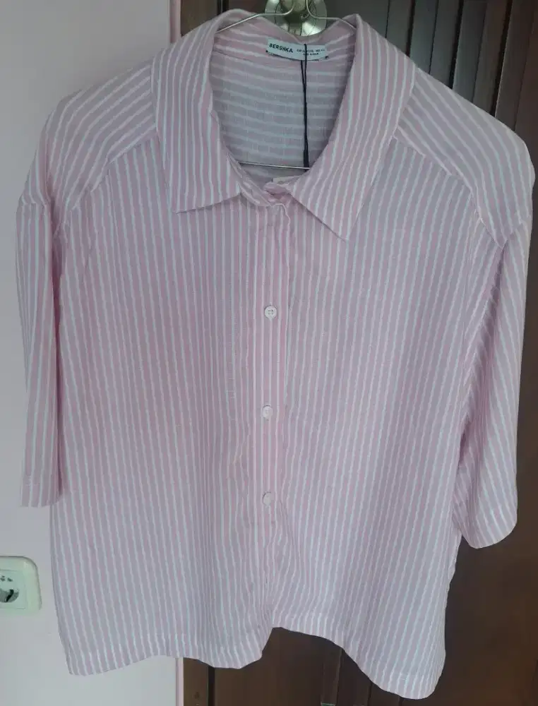 Kemeja garis Bershka XL