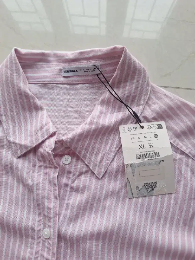 Kemeja garis Bershka XL