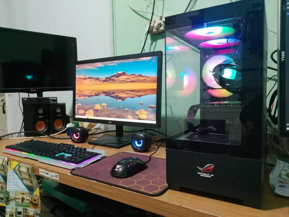 1 Set Komputer AMD Ryzen 5 + RTX 3050 8gb + Lg 22 inch