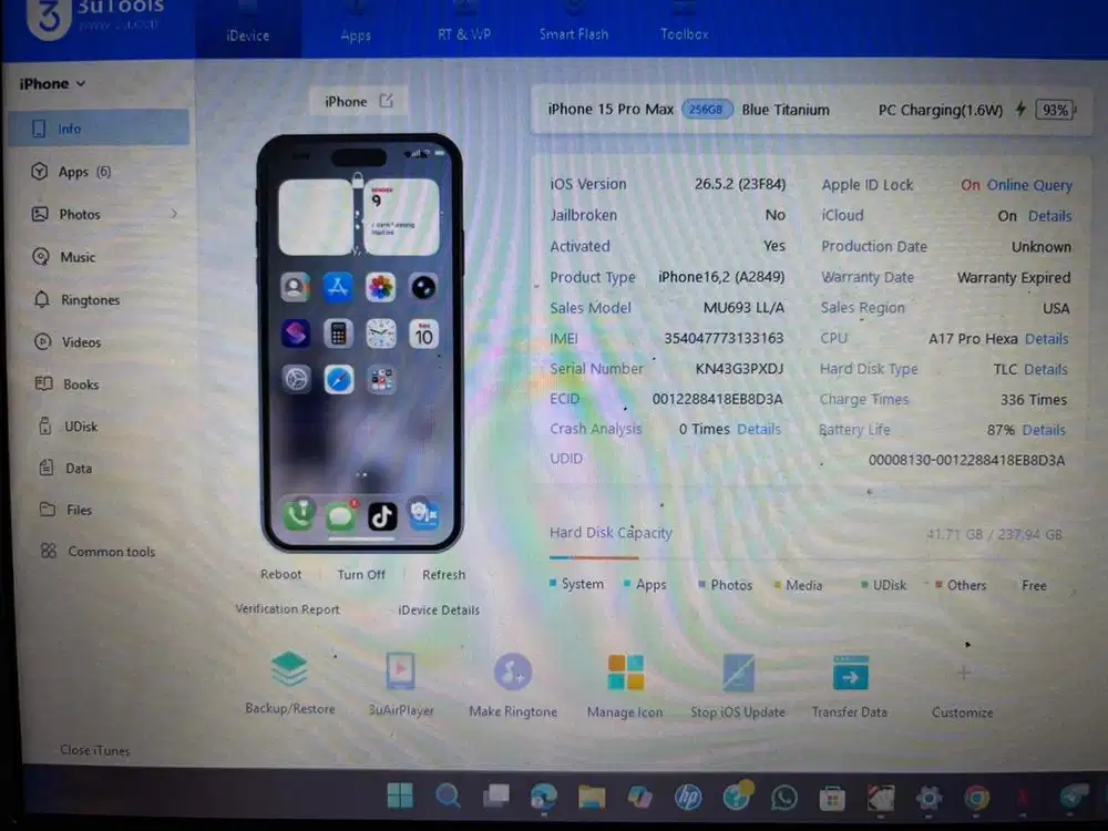 iPhone 15 PROMAX 256gb Inter Blue Titanium