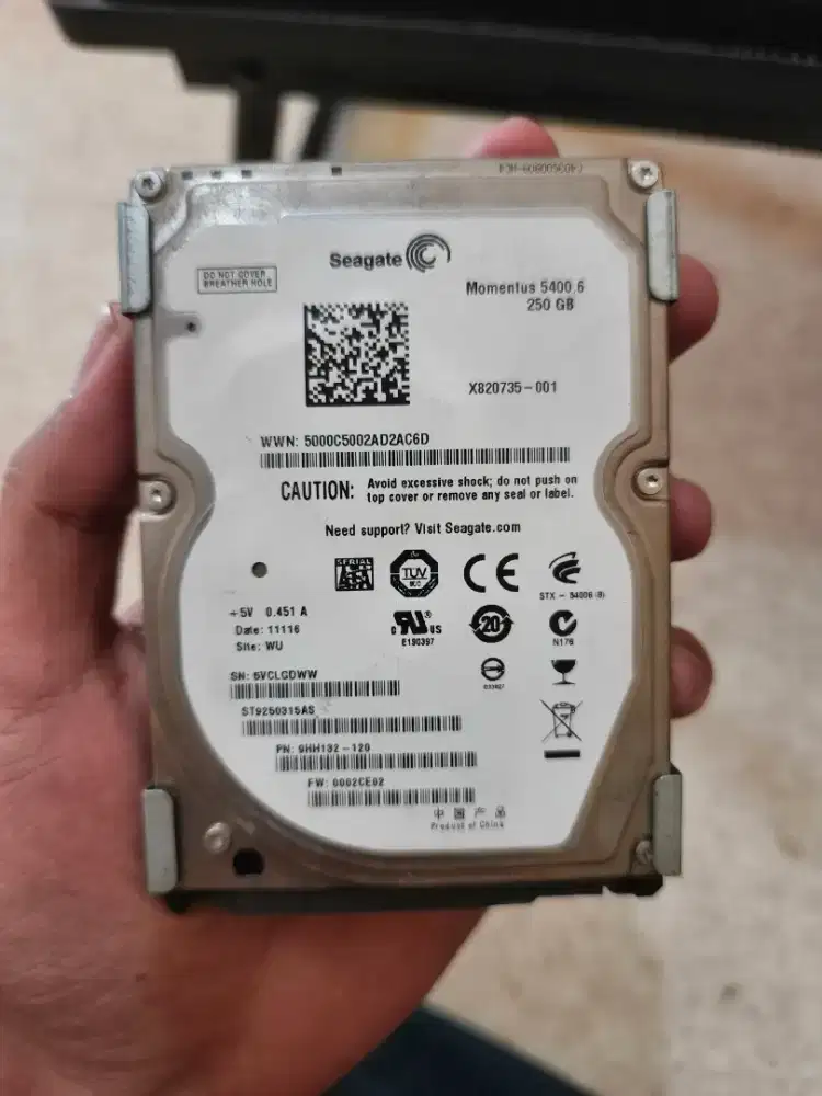 Harddisk Seagate Momentus 5400.6 250GB