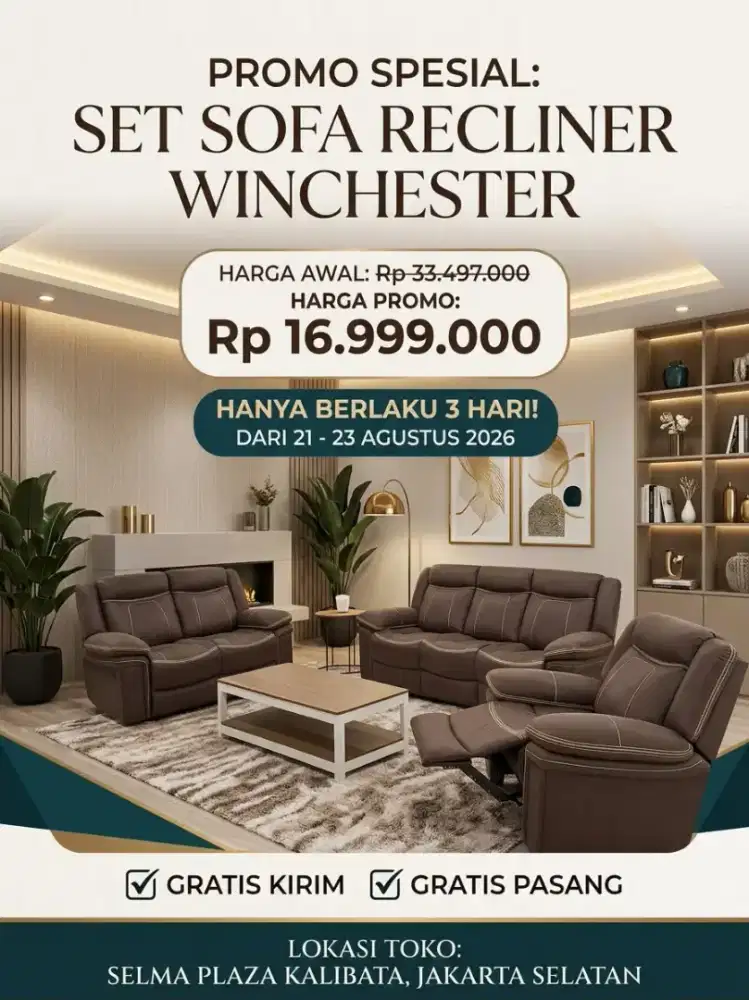 JUAL SOFA SET RECLINER MURAH