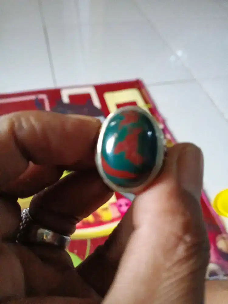 Kelawing merah cabe dim 20X15X8 ring Aloy size 8,5