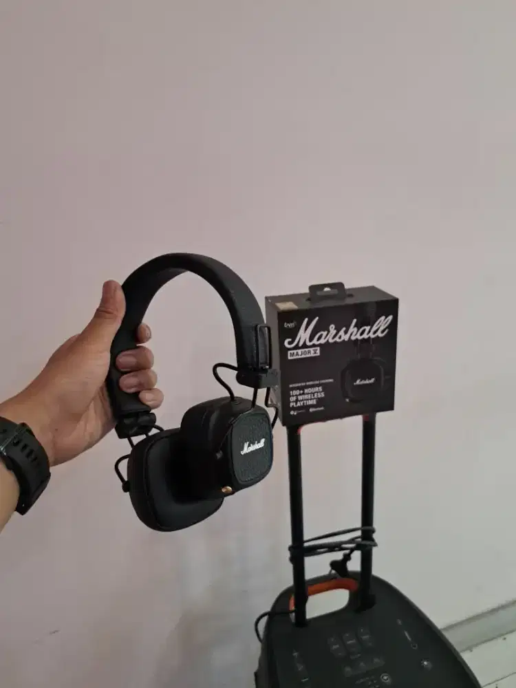 Marshall Major V Black Original - Headphone Bluetooth 100 Jam Playtime