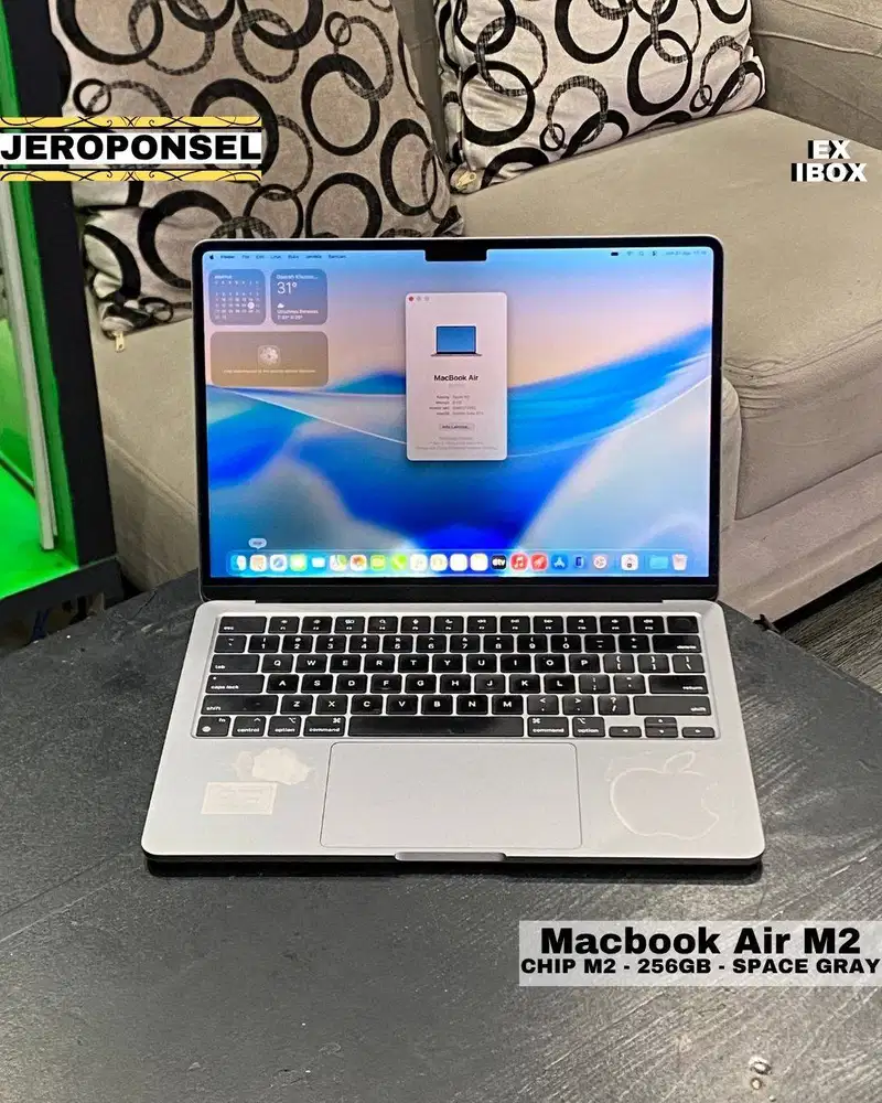 MACBOOK AIR M2 256GB GRAY EX IBOX MURAH ADA MINUS GARANSI