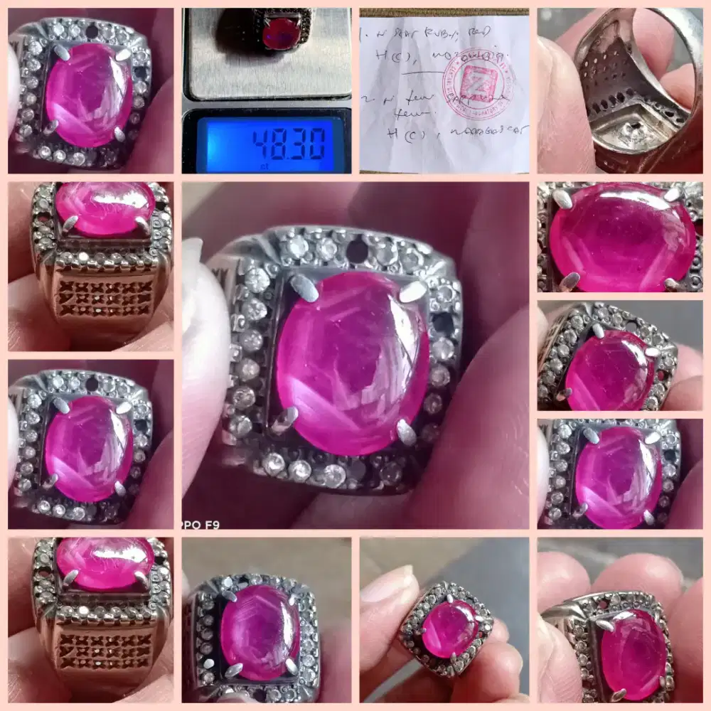 Batu Ruby Red Fatwa+Ring Perak