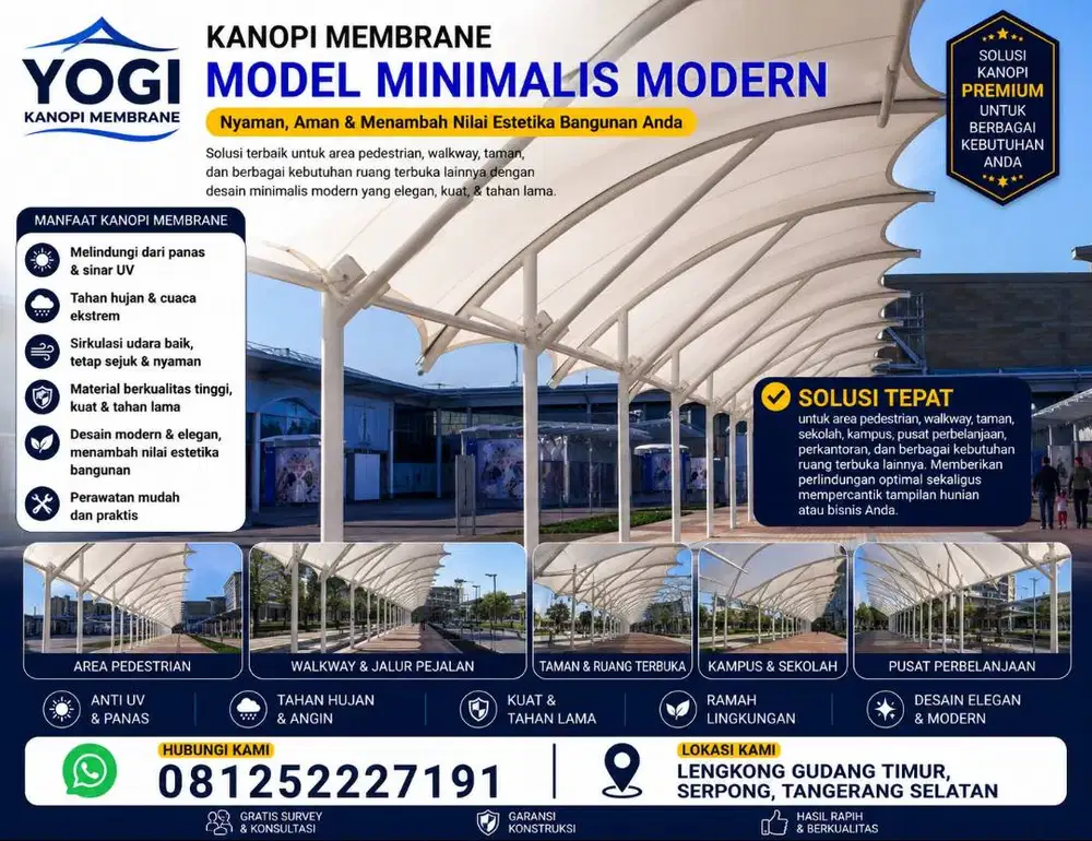 Kanopi Membrane Minimalis Bikin Area Outdoor Lebih Nyaman dan Teduh Es