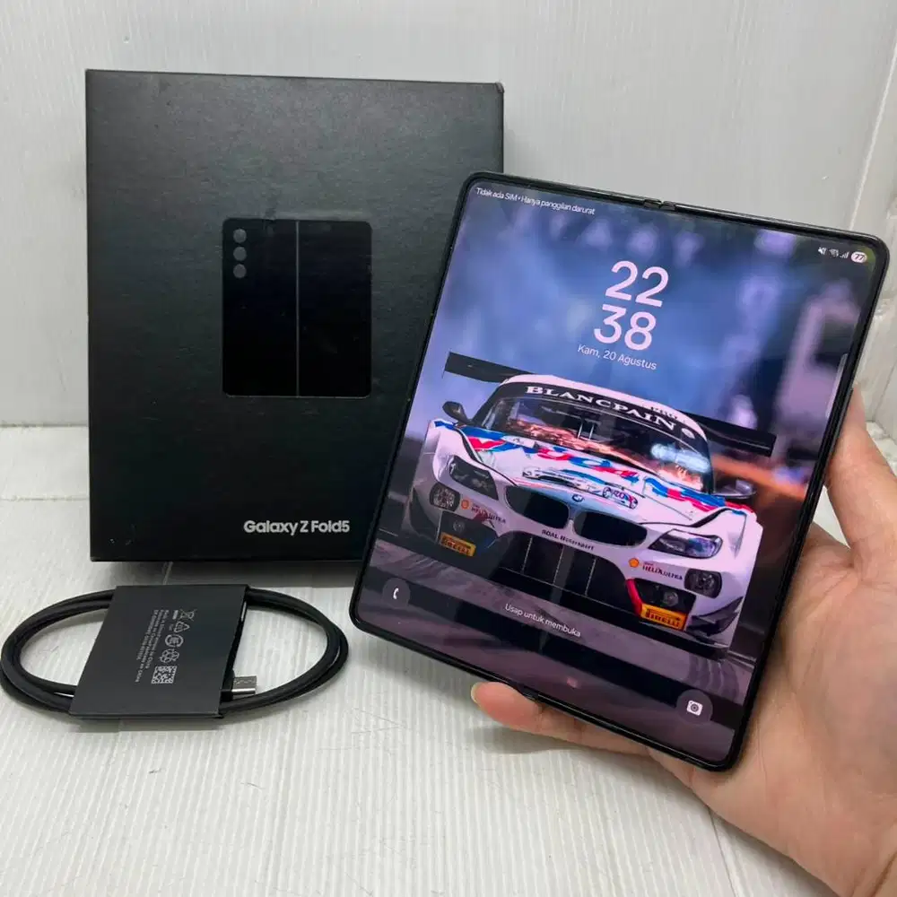 HOT SALE! LENGKAP SET SAMSUNG GALAXY Z FOLD 5 5G 12/512 Black EX SEIN