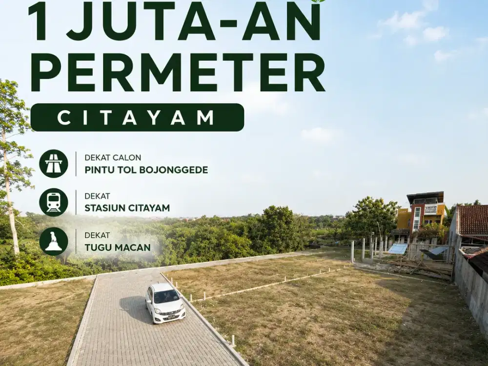 Dekat Pemda Cibinong, Tanah Kavling SHM 1 Jt-an Permeter. Bisa Cicil
