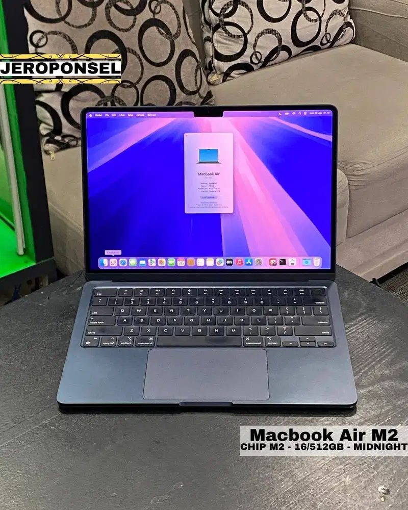 MACBOOK AIR M2 16/512GB MIDNIGHT CC RENDAH BH 87% MURAH ADA MINUS