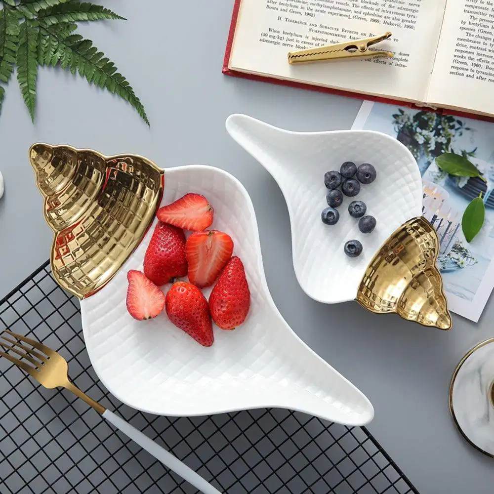 Serving Plate / Piring Saji Ceramic Shell-Shaped Candy Dessert kecil