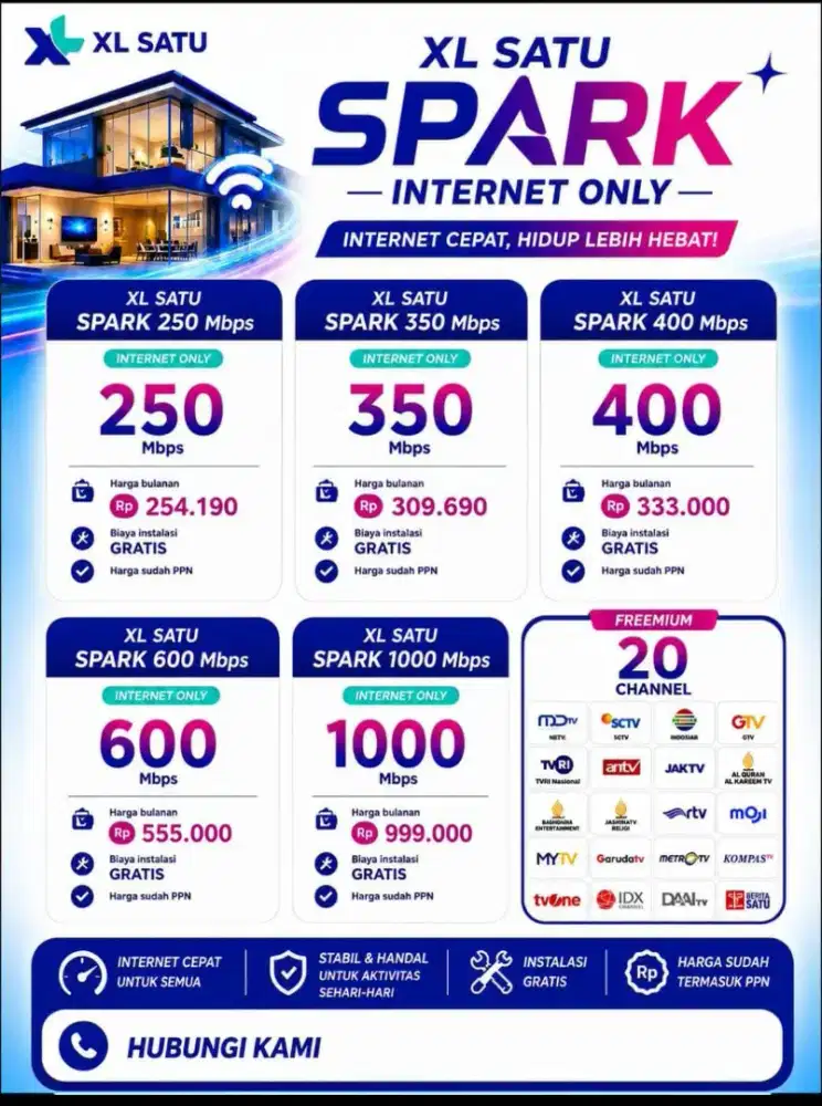 WIFI XL SATU ANTI LELET HARGA FLAAT
