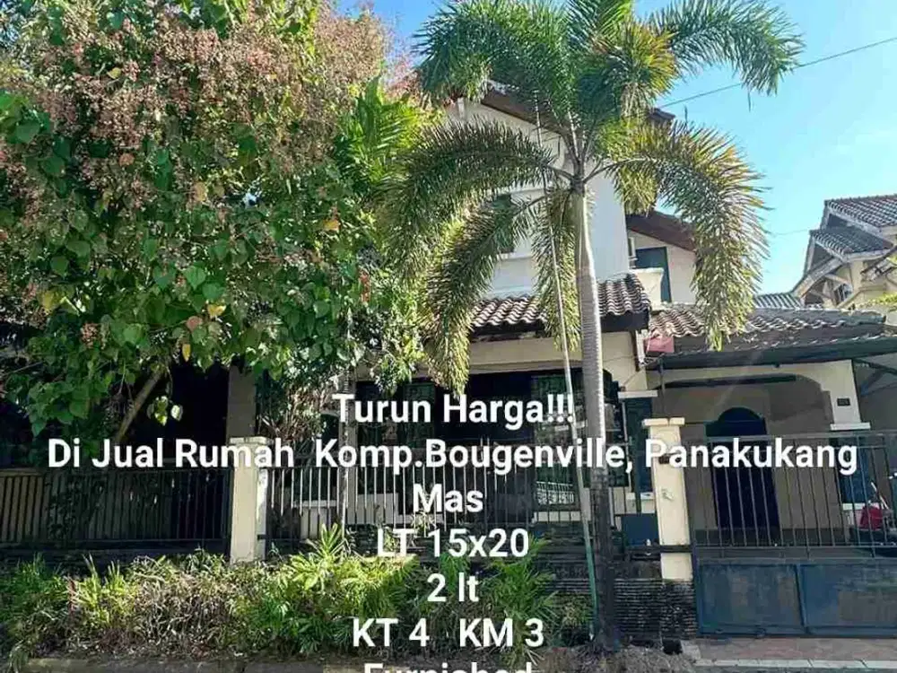 Turun Harga, Rumah 2 lt Komp.Bougenville, Panakukang Mas