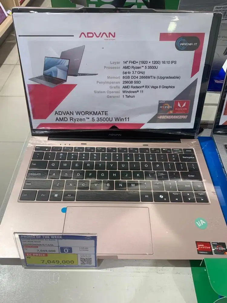 Cicilann Advan notebook R5 8/256 SSD rose gold