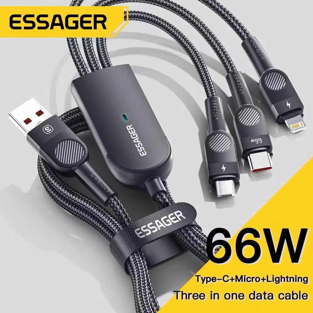 Essager 3 iN 1 Kabel Data Pengisian Cepat  66W