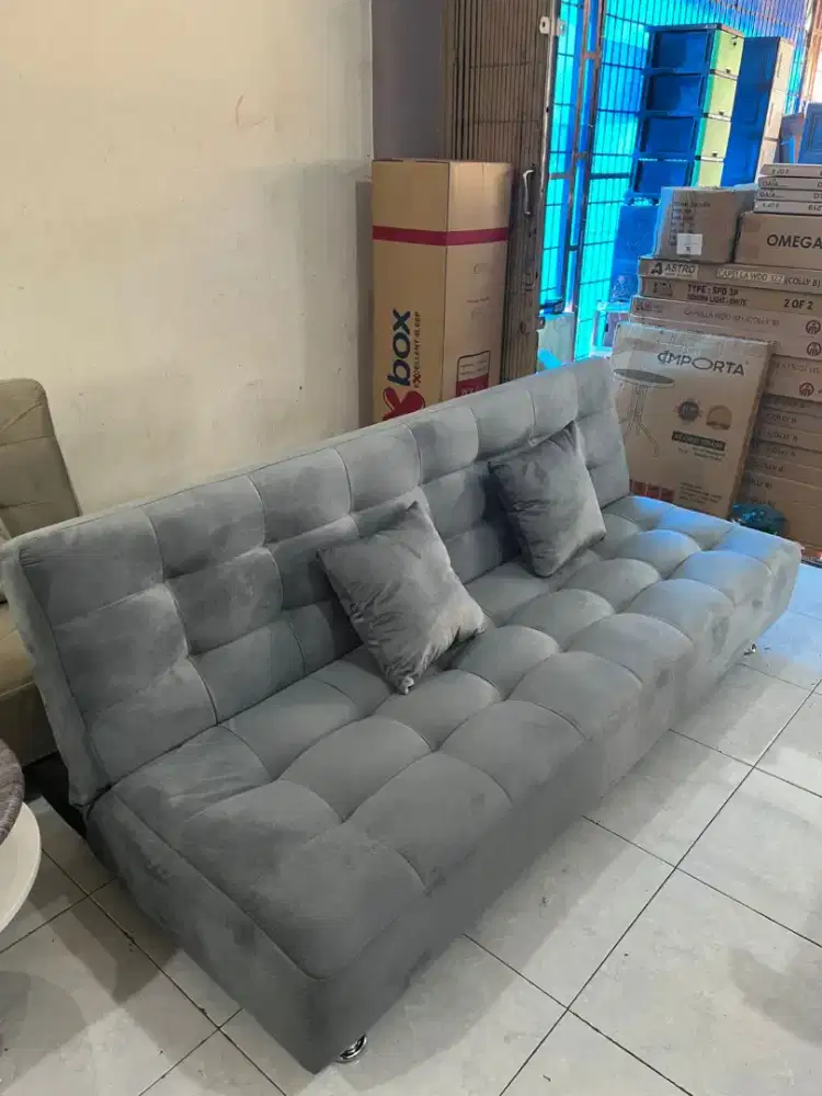 READY SOFABED ABU KAKI BESI