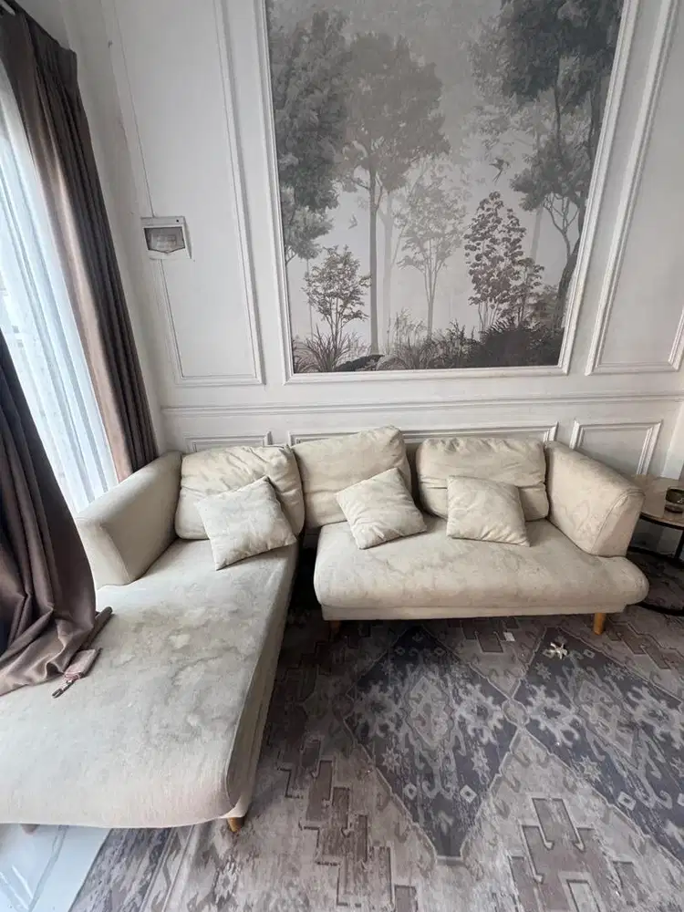 Sofa L minimalis cream
