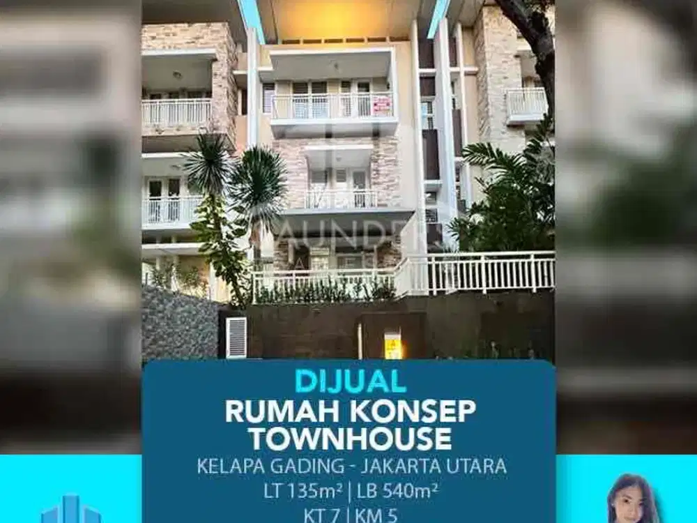 dijual rumah model townhouse di kelapa gading