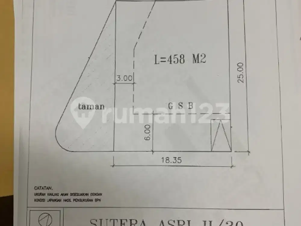 Di Jual Kavling Hoek Sutera Asri Alam Sutera