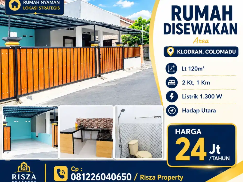 Sewa Rumah Area Klodran Colomadu Dekat Sumber, Manahan, Pintu TOL Klodran