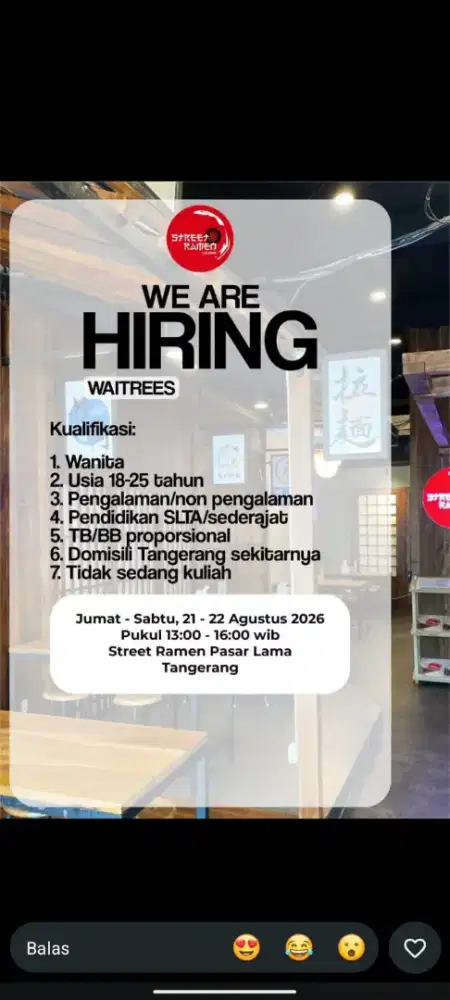 Segera dibutuhkan karyawan