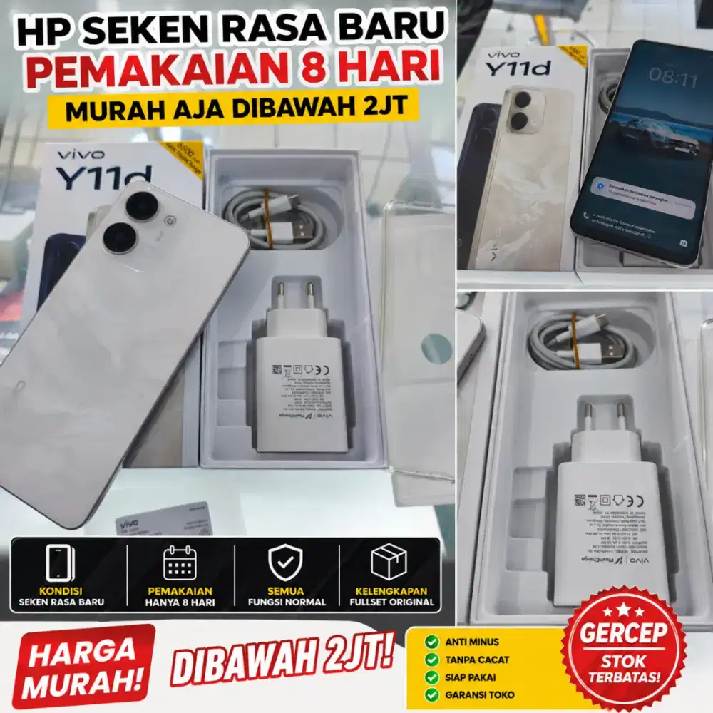 Vivo Y11d 4+4/64gb 6500mAh batre 45watt fastcharg Ip65 tahan air 50mp