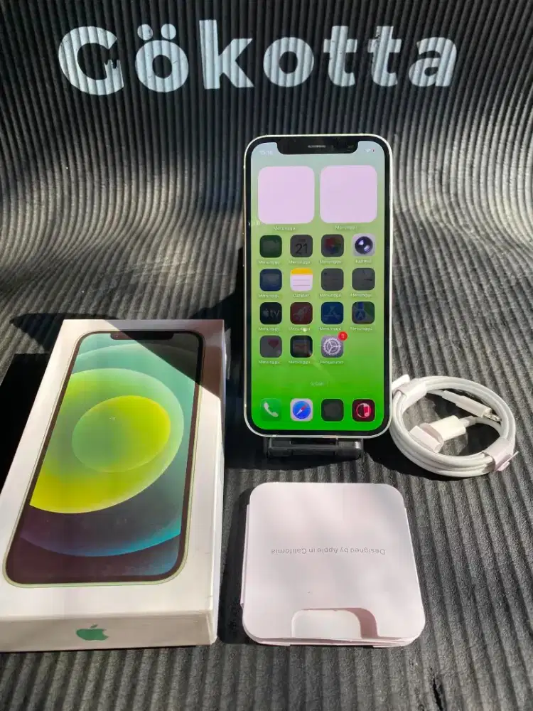 Iphone 12 mini 128gb green inter all operator fullset mulus normal