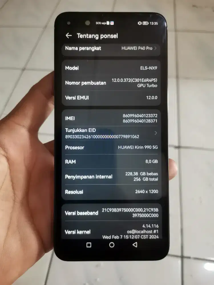 Huawei p40 pro ori 2 sim baca minus