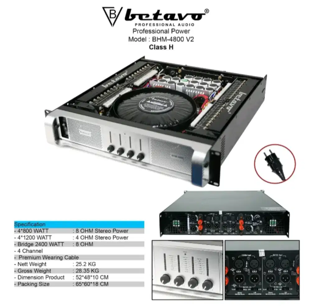 Power amplifier Betavo BHM 4800V2 Professional 3200Watt